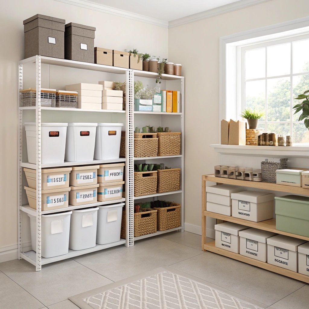 Organized craft workspace with materials